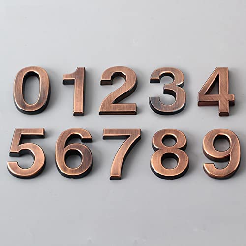 1 Stück Ziffern Ziffern Türschild Hotel Home Nummernschild Schild Aufkleber Mit Selbstklebenden Hausnummern-L(7cm),Bronze,Anzahl 2 von YSDSS