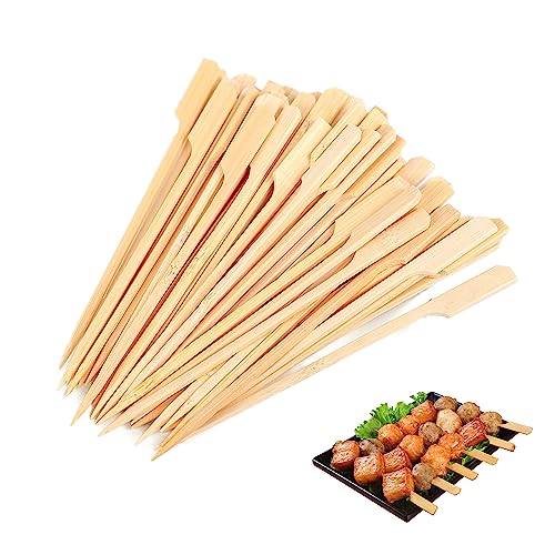 200 Stück Bambusspieße Stäbchen, Holzspieße Grillspieße Grillspieße Kebabs, umweltfreundliche Holzspieße, BBQ Holz-Paddelstäbchen, Party-Essentials für Grill, Obst, Kuchendekoration (9 cm) von YSDYY