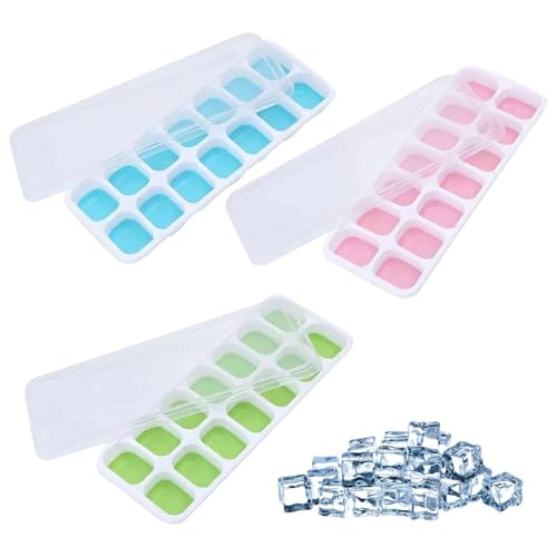 YSDYY 3 Stücke Silikoneiswürfelform, 14 Gitter -Eiswürfelform Mit Abdeckung, Wiederverwendbares Küchenwerkzeug, Eiswürfelherstellung, Getränkezubehör. YSDYY 3 Stücke Silikoneiswürfelform, 14 Gitter -Eiswürfelform Mit Abdeckung, Wiederverwendbares Küchenwerkzeug, Eiswürfelherstellung, Getränkezubehör. von YSDYY