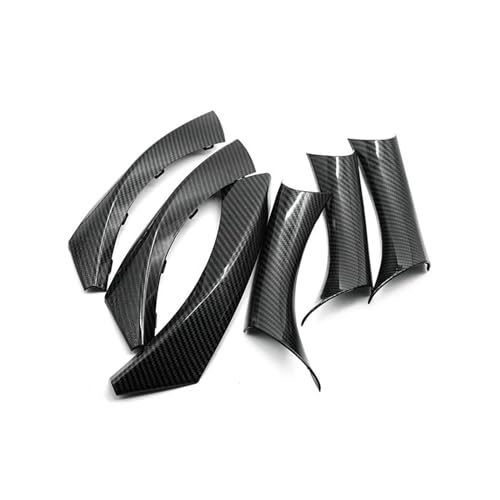 YSFIFHSKFH Türgriff Innen Für 3er E90 E91 316 318 320 325 328i 2004 2005-2012 6-teilige Auto-Innentürgriff-Zugabdeckung Carbon Türinnenverkleidung Türgriff(LHD carbon texture) von YSFIFHSKFH