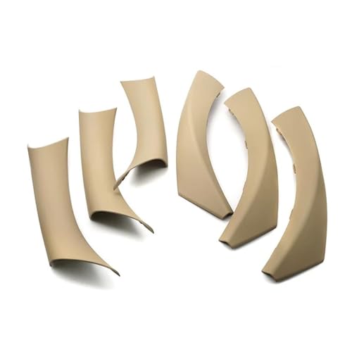 YSFIFHSKFH Türgriff Innen Für 3er E90 E91 316 318 320 325 328i 2004 2005-2012 6-teilige Auto-Innentürgriff-Zugabdeckung Carbon Türinnenverkleidung Türgriff(RHD beige) von YSFIFHSKFH