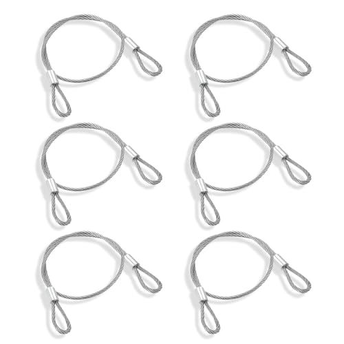 6 Stück Stahlseil mit Ösen, Sicherheitskabel Edelstahl, Schlaufenkabel, Drahtseil Einstellbar Seilaufhängung, Drahtseil für Fahrradschlösser, Türschlösser, Gepäckschloss, 30 cm x 2 mm 6 Stück Stahlseil mit Ösen, Sicherheitskabel Edelstahl, Schlaufenkabel, Drahtseil Einstellbar Seilaufhängung, Drahtseil für Fahrradschlösser, Türschlösser, Gepäckschloss, 30 cm x 2 mm von YSHODGU
