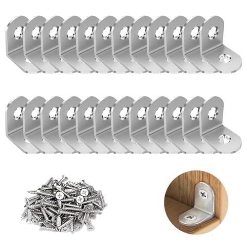 Winkelverbinder 20 Stück - Metallwinkel 90 Grad 20x20mm Edelstahl mit 50 Schrauben, Winkel klein Edelstahl MetallWinkel L Klammern für Winkel Bracket Möbelmontage Winkelverbinder 20 Stück - Metallwinkel 90 Grad 20x20mm Edelstahl mit 50 Schrauben, Winkel klein Edelstahl MetallWinkel L Klammern für Winkel Bracket Möbelmontage von YSHODGU