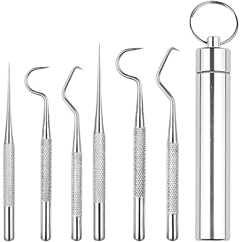 YSHODGU 7 Stück Reisezahnstocher, Edelstahl, Zahnstocher Set, Zahnstocher Set, wiederverwendbar, für Outdoor, Picknicks und Camping YSHODGU 7 Stück Reisezahnstocher, Edelstahl, Zahnstocher Set, Zahnstocher Set, wiederverwendbar, für Outdoor, Picknicks und Camping von YSHODGU