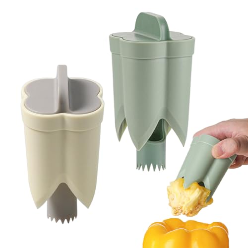 2 Stück Pfefferentkerner, Pfefferstiele-Entferner, 2-In-1-Pfefferkernentferner, Apfel-Pfefferentkerner Für Zu Hause, Küchenhelfer von YSJCHEBS