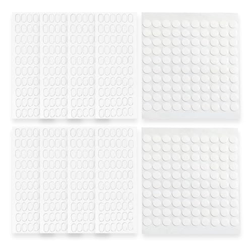 480 Stück Transparenter, Nicht Markierender Anti-Fall-Kleber, 200 Stück Doppelseitiger Weißer, Spurloser Kleber, Kein Ausgießender Kleber, Transparente Acrylaufkleber von YSJCHEBS