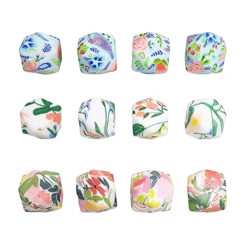 YSJCHEBS 12 Stück Blumenmuster Stricknadelstopfen Silikon Nadelstopfen Stricknadelspitzenschutz Stricknadel Schutzkappen Stricknadelzubehör von YSJCHEBS