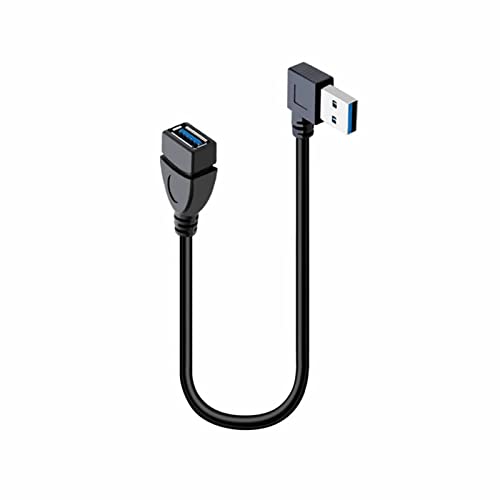 YSJJZRL USB-3.0-Verlängerungskabel, Stecker auf Buchse, 20 cm, 90-Grad-Verlängerungskabel (links) von YSJJZRL