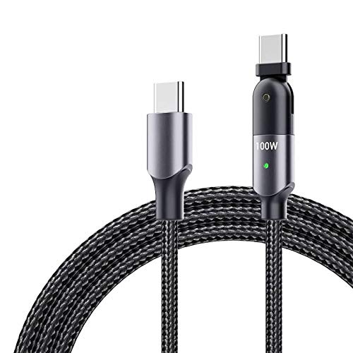 YSJJZRL USB C zu USB C 100W Schnellladekabel 2M, 180 Grad drehbares Typ C-Datensynchronisations-Ladekabel Für iPad Pro 2020 2018, Galaxy S20 Ultra S10 S9 S8 Plus Note 20 10 (Schwarz) von YSJJZRL