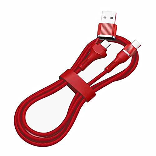 YSJJZRL USB auf USB C Kabel, [1 m] PD 60 W Typ C Schnellladekabel, 2-in-1 USB-A/C auf USB-C Nylon geflochtenes Handy-Ladekabel, kompatibel mit USB C Typ C Geräten, rot von YSJJZRL