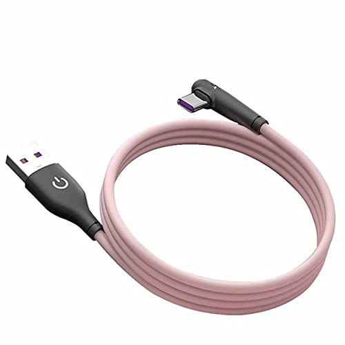 YSJJZRL rechtwinkliges Typ C-Kabel, 4.9ft 90-Grad-USB C-Kabel Schnellladekabel Datensynchronisationskabel für Samsung Galaxy S20 S10 S9 S8, Hinweis 9/8, A40 A50 A70 und mehr (Rosa) von YSJJZRL