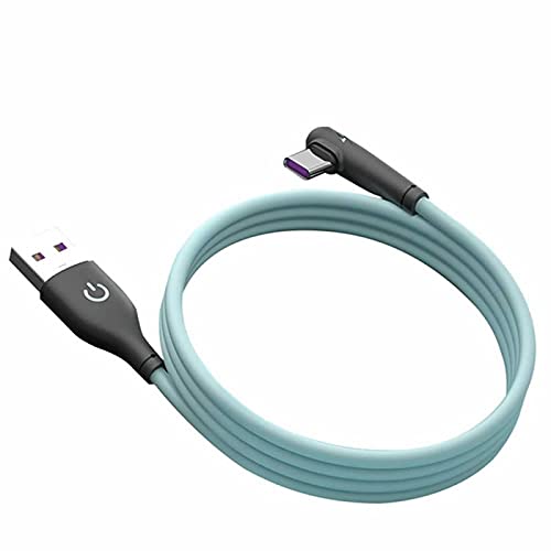 YSJJZRL rechtwinkliges Typ C-Kabel, 6.6ft 90-Grad-USB C-Kabel Schnellladekabel Datensynchronisationskabel für Samsung Galaxy S20 S10 S9 S8, Hinweis 9/8, A40 A50 A70 und mehr (Blau) von YSJJZRL