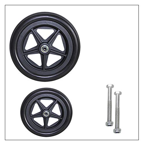 2 × Ersatzrollen für Rollstuhlräder,150mm/180mm/200mm Räder Caster Vollgummireifen Ersatzteil für Rollstuhl,Grau,Schwarz,Nabenlänge 45mm/60mm von YSJX