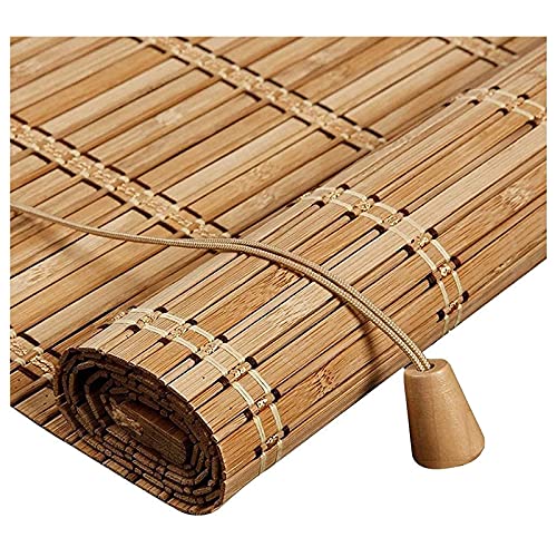 YSJX Sichtschutz Rollo für Fenster und Türen,Bambusrollo wetterfest Raffrollo Holzrollos Jalousie Vorhänge für raumhohe Fenster/Restaurant/Korridor,Anpassbar (Size : 130x160cm/51x63in) von YSJX