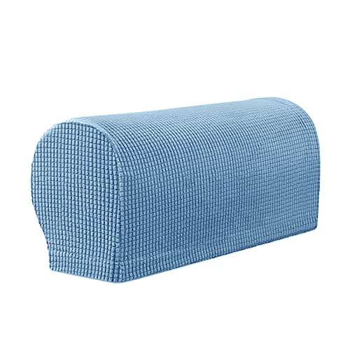 YSLJW Armlehnenbezüge, Jacquard Elastische Waschbar Couch Armlehnenschoner Armlehnenbezug Für Sessel Sofa (DeepSkyBlue,2 Pcs) von YSLJW