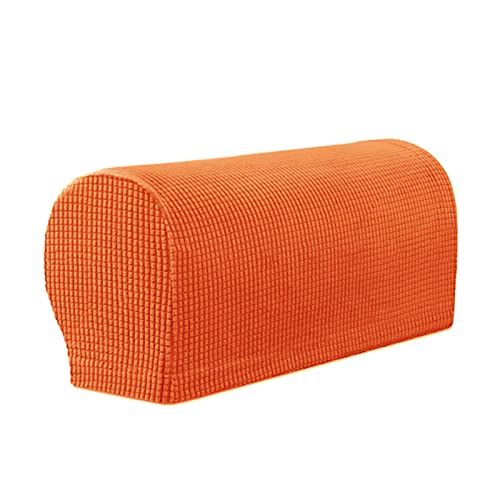 YSLJW Armlehnenbezüge, Jacquard Elastische Waschbar Couch Armlehnenschoner Armlehnenbezug Für Sessel Sofa (Orange,2 Pcs) von YSLJW