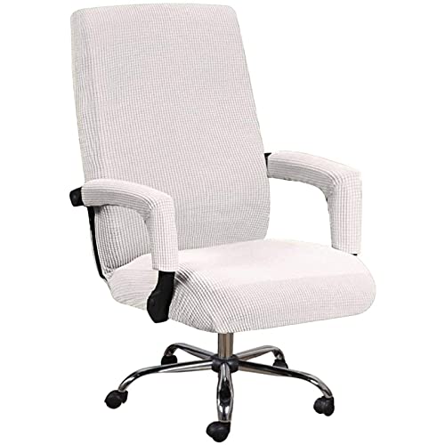 YSLLIOM Bezug für Bürostuhl Bürostuhl-Bezug Abnehmbare Elastische Universal Stretch Stuhlhussen Stuhlbezug Computer Stuhl Schreibtischstuhl Drehstuhl Office Chair Abdeckungen (X-Large,Weiß) von YSLLIOM