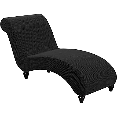 YSLLIOM Chaiselongue Schonbezüge, Liegesessel Stuhlbezug, Relaxliege Deluxe Stuhlbezüge, Schonbezug Stretch rutschfest, Maschinenwaschbar (Schwarz) von YSLLIOM