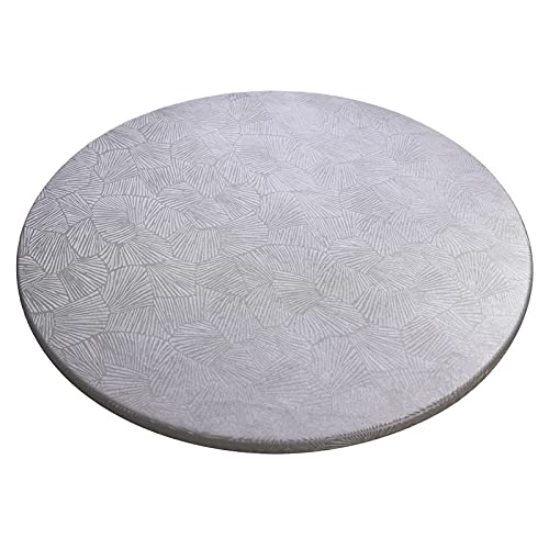 YSLLIOM Runde Tischdecke, Elastische Tischdecke, Tischtuch, Tischläufer, elastisch, Flanell, strapazierfähig, abwischbar, wasserdicht für Küche, Terrasse und Esszimmer (Rund 120cm,Grau) von YSLLIOM