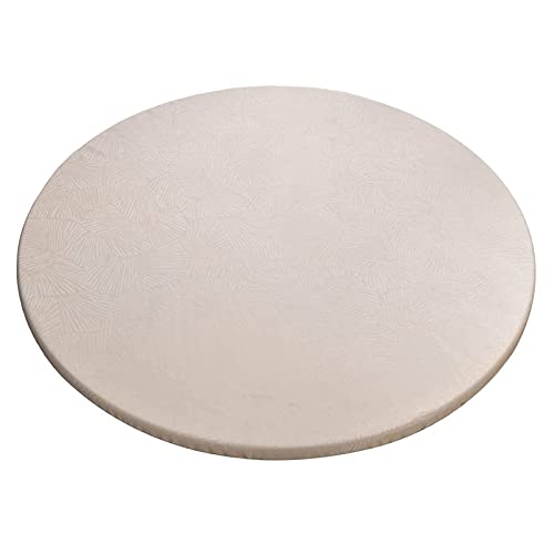 YSLLIOM Runde Tischdecke, Elastische Tischdecke, Tischtuch, Tischläufer, elastisch, Flanell, strapazierfähig, abwischbar, wasserdicht für Küche, Terrasse und Esszimmer (Rund 60cm,Beige) von YSLLIOM