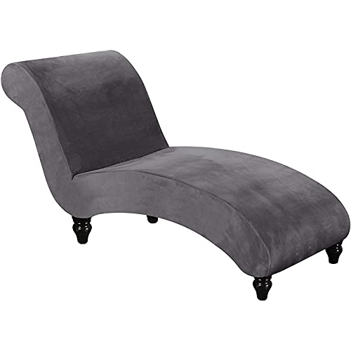 YSLLIOM Samt Chaiselongue Schonbezüge, Liegesessel Stuhlbezug, Relaxliege Deluxe Stuhlbezüge, Schonbezug Stretch rutschfest (Grau) von YSLLIOM