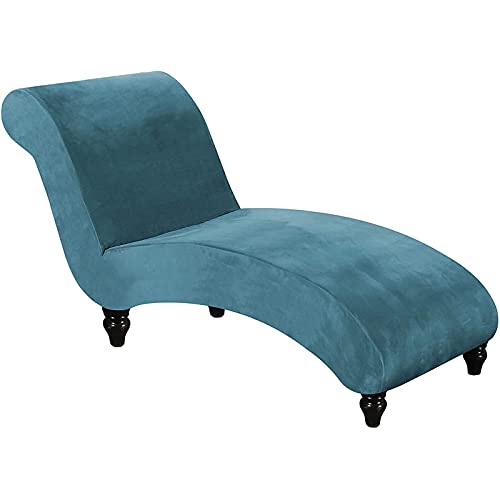 YSLLIOM Samt Chaiselongue Schonbezüge, Liegesessel Stuhlbezug, Relaxliege Deluxe Stuhlbezüge, Schonbezug Stretch rutschfest (Pfauenblau) von YSLLIOM