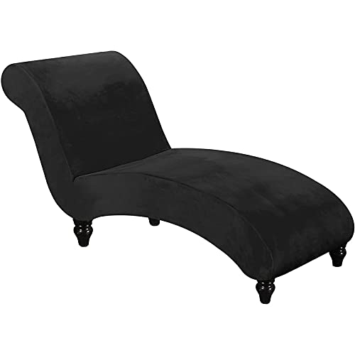 YSLLIOM Samt Chaiselongue Schonbezüge, Liegesessel Stuhlbezug, Relaxliege Deluxe Stuhlbezüge, Schonbezug Stretch rutschfest (Schwarz) von YSLLIOM