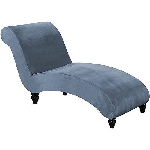 YSLLIOM Samt Chaiselongue Schonbezüge, Liegesessel Stuhlbezug, Relaxliege Deluxe Stuhlbezüge, Schonbezug Stretch rutschfest (Steinblau) von YSLLIOM