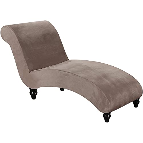 YSLLIOM Samt Chaiselongue Schonbezüge, Liegesessel Stuhlbezug, Relaxliege Deluxe Stuhlbezüge, Schonbezug Stretch rutschfest (Taupe) von YSLLIOM