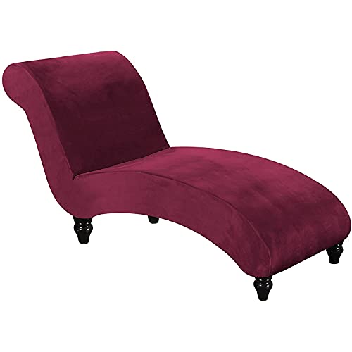 YSLLIOM Samt Chaiselongue Schonbezüge, Liegesessel Stuhlbezug, Relaxliege Deluxe Stuhlbezüge, Schonbezug Stretch rutschfest (Weinrot) von YSLLIOM