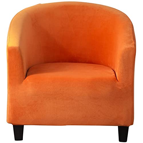 YSLLIOM Sesselbezug Samt Sesselüberwürfe Stretch sesselschoner Sesselbezug Elastisch Clubsessel husse Stuhlhusse Chesterfield (Orange) von YSLLIOM