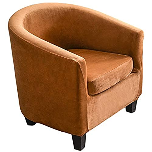 YSLLIOM Sesselbezug Sesselüberwurf Stretch Sesselschoner 2 Teilig Sesselhusse Kissenbezug Elastisch Husse Sofabezug für Clubsessel Loungesessel Cocktailsessel (Braun) von YSLLIOM