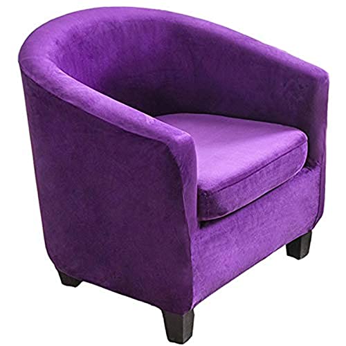 YSLLIOM Sesselbezug Sesselüberwurf Stretch Sesselschoner 2 Teilig Sesselhusse Kissenbezug Elastisch Husse Sofabezug für Clubsessel Loungesessel Cocktailsessel (Violett) von YSLLIOM