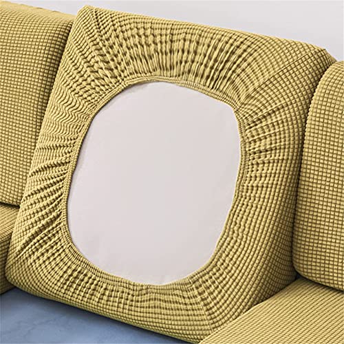 YSLLIOM Sofa Sitzkissenbezug, Stretch Sitzkissenschutz, Elastischer Kissenbezüge, Husse Überzug Bezug Für Sofa Sitzkissen, Couch (Chaise-Sitz,Gelb) von YSLLIOM