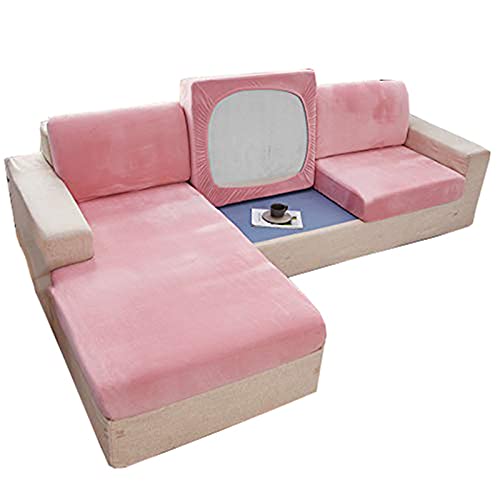 YSLLIOM Sofa Sitzkissenbezug Stretch Sitzkissenschutz Elastischer Kissenbezüge Husse Überzug Bezug für Sofa Sitzkissen (Übergroßer 2-Sitzer,Rosa) von YSLLIOM