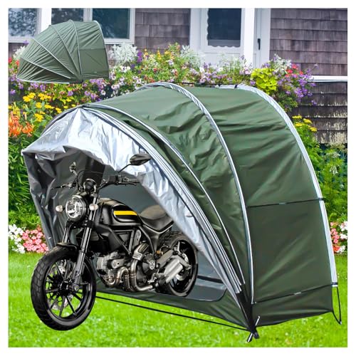 Fahrradgarage Hängen 2 in 1 Motorrad Zelt mit Doppeltüren für 2-5 Fahrräder Motorrad Zelt Faltgarage Fahrrad,Green von YSMSMZJK