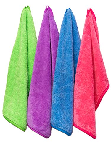 YSN 101 Handtuch 30x50cm - extra weich Handtücher - 4er Pack - 4 Farben - blau, grün, lila und pink von YSN Home Collection