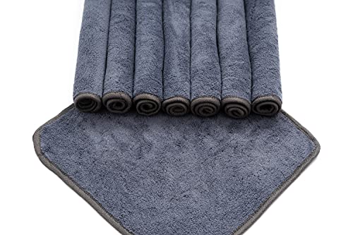 YSN Home Collection - Flauschige Mikrofaser Microfaser Waschlappen 30x30 cm - grau - 8 Stück von YSN Home Collection