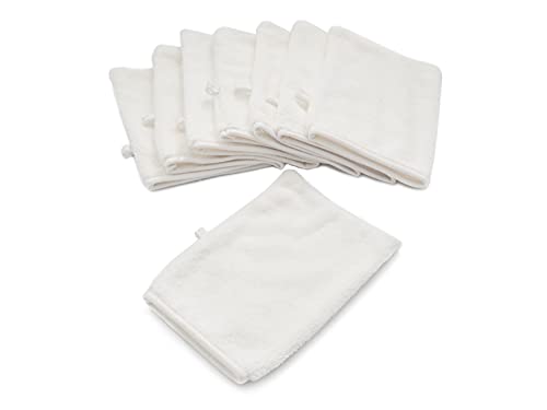 YSN Home Collection - Flauschige Mikrofaser Waschhandschuhe Waschlappen 16x21cm - 8 Stück - Weiss von YSN Home Collection
