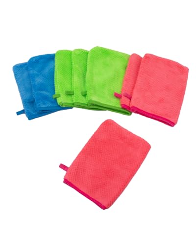 YSN Home Collection NEU Flauschige Mikrofaser Waschhandschuhe Waschlappen 16x21cm - 8 Stück - 3 Farben von YSN Home Collection