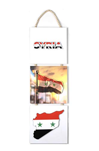 YSN Home Collection Wandbild Bild für Wohnzimmer Büro Wohnung Deko Kunstdrucke Syria Syrien Syrische Flagge (20x30 cm) von YSN Home Collection