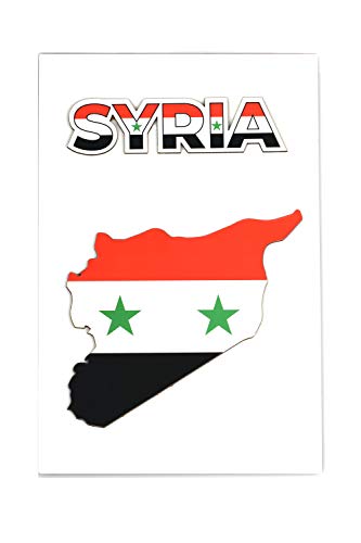 YSN Home Collection Wandbild Bild für Wohnzimmer Büro Wohnung Deko Kunstdrucke Syria Syrien Syrische Flagge (47x15 cm) von YSN Home Collection