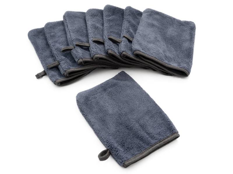 YSN Home Collection Waschhandschuh YSN - Flauschige Mikrofaser Waschhandschuhe 16x21cm - grau, (4-St) von YSN Home Collection