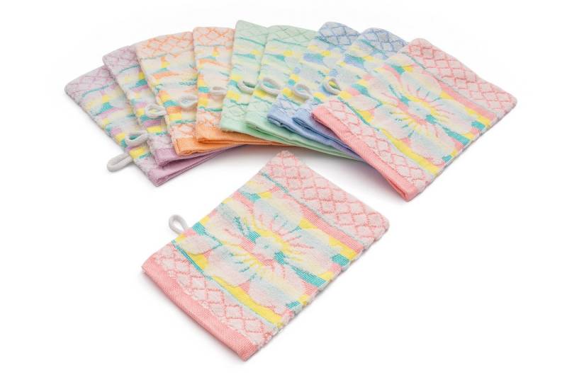 YSN Home Collection Waschhandschuh YSN10 Frottierte Baumwoll Waschhandschuhe 16x21cm, (10-St), frottiert von YSN Home Collection