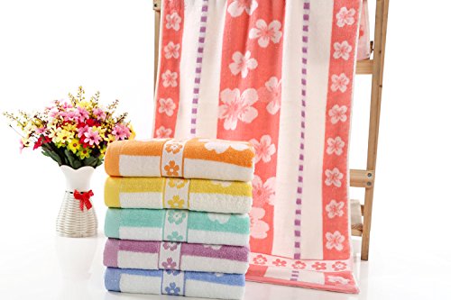 YSN Home Collection YSN13 - Baumwoll-Handtuch, extra flauschig und saugfähig - Rot, 34x70 cm - Blumen Muster von YSN Home Collection