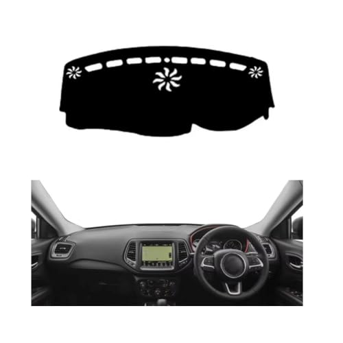 YSOLDA Auto Armaturenbrett Abdeckung Matte für Jeep Compass 2017-2020, rutschfeste Sonnenschutz Pad Instrument Panel Teppich Kratzerschutz Zubehör,A/RHD von YSOLDA