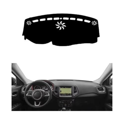 YSOLDA Auto Armaturenbrett Abdeckung Matte für Jeep Compass 2017-2020, rutschfeste Sonnenschutz Pad Instrument Panel Teppich Kratzerschutz Zubehör,B/LHD von YSOLDA