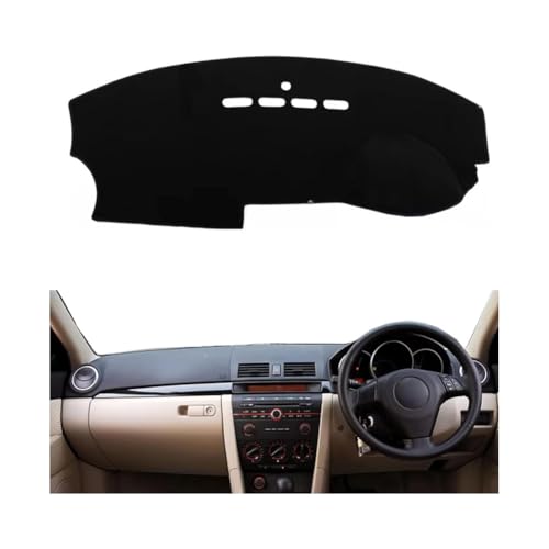 YSOLDA Auto Armaturenbrett Abdeckung Matte für Mazda 3 M3 BK 2004-2008, rutschfeste Sonnenschutz Pad Instrument Panel Teppich Kratzerschutz Zubehör,A/RHD von YSOLDA
