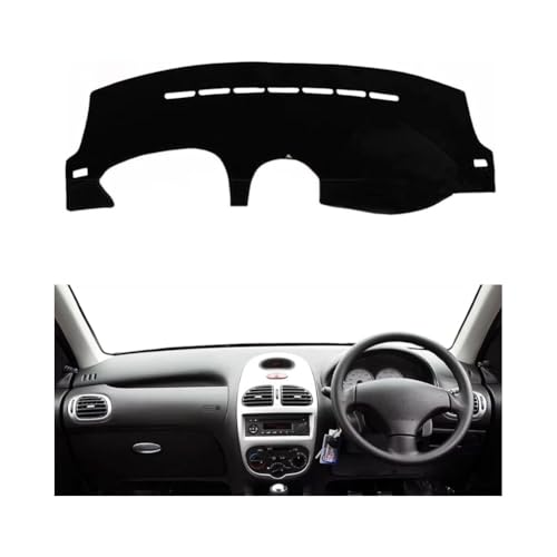 YSOLDA Auto Armaturenbrett Abdeckung Matte für Peugeot 206 1998-2012, rutschfeste Sonnenschutz Pad Instrument Panel Teppich Kratzerschutz Zubehör,A/RHD von YSOLDA