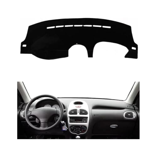 YSOLDA Auto Armaturenbrett Abdeckung Matte für Peugeot 206 1998-2012, rutschfeste Sonnenschutz Pad Instrument Panel Teppich Kratzerschutz Zubehör,B/LHD von YSOLDA